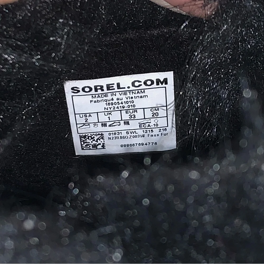 SOREL Big Kids Tofino Il Waterproof Winter Boots Black Big Kids Size 2 Faux Fur